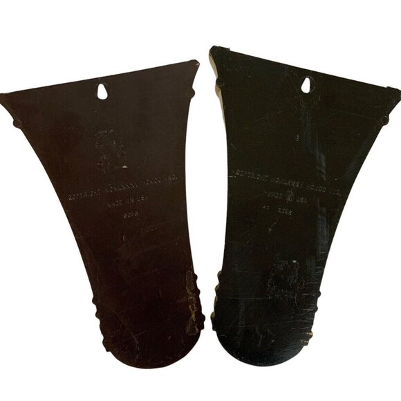 Homco Floral Embossed Wall Pockets Vases 1985 Goldtone Plastic 9.5 inch - Picture 7 of 8